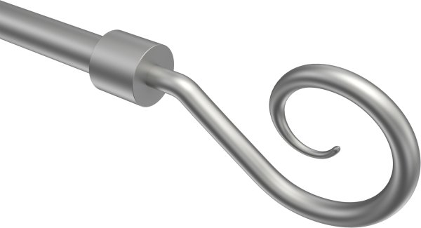 Endstücke Helix (Spirale) Silbergrau für Gardinenstangen ausziehbar 16/13 mm Ø (2 Stück)