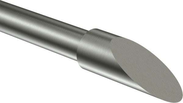 Endstücke Santoni (Schräge) Edelstahl für Gardinenstangen 16 mm Ø (2 Stück)