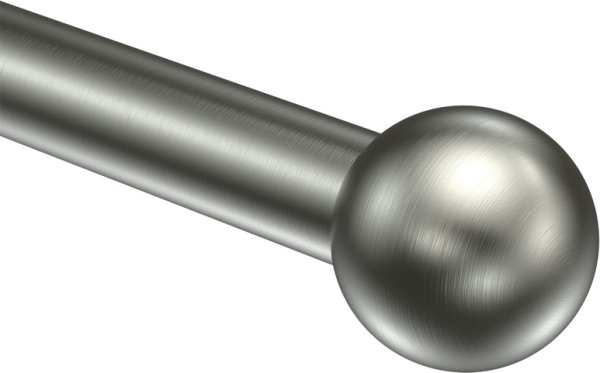 Endstücke Puros (Kugel) Edelstahl-Optik für Gardinenstangen 16 mm Ø (2 Stück)