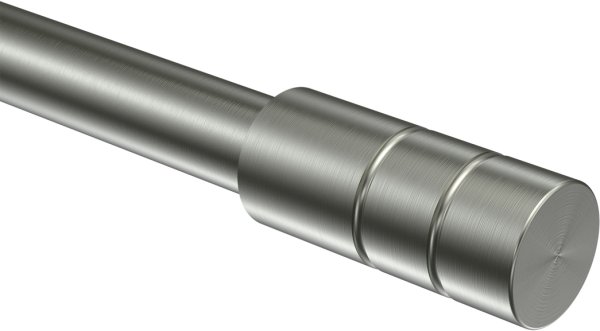 Endstücke Caras (Rillenzylinder) Edelstahl-Optik für Gardinenstangen 16 mm Ø (2 Stück)