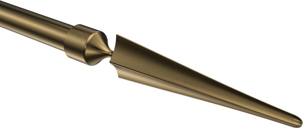 Endstücke Lorenzo (Speer) Messing Antik für Gardinenstangen 16 mm Ø (2 Stück)