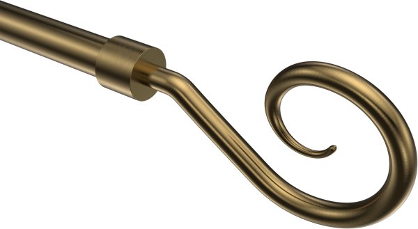 Endstücke Allegra (Spirale) Messing Antik für Gardinenstangen 16 mm Ø (2 Stück)