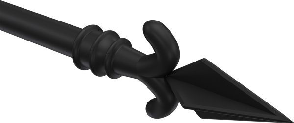 Endstücke Matteo (Pfeil) Schwarz für Gardinenstangen 16 mm Ø (2 Stück)