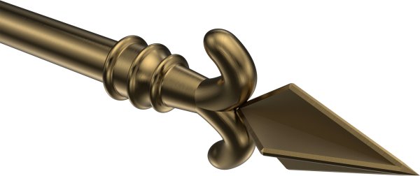 Endstücke Matteo (Pfeil) Messing Antik für Gardinenstangen 16 mm Ø (2 Stück)