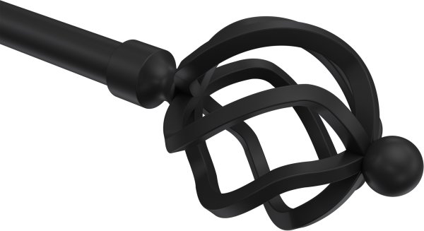 Endstücke Paolo (Schmiedekugel) Schwarz für Gardinenstangen 16 mm Ø (2 Stück)
