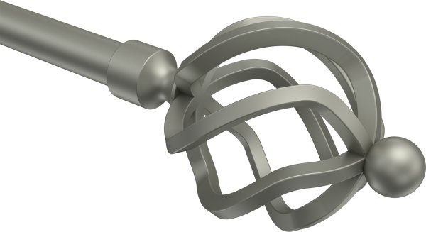 Endstücke Paolo (Schmiedekugel) Chrom matt für Gardinenstangen 16 mm Ø (2 Stück)