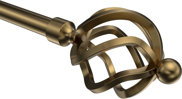 Endstücke Paolo (Schmiedekugel) Messing Antik für Gardinenstangen 16 mm Ø (2 Stück)