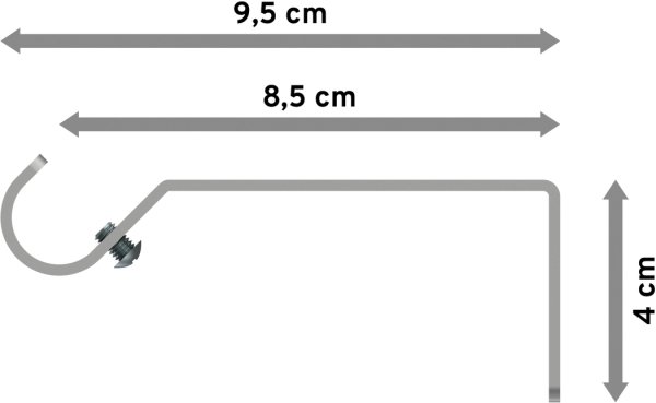 Träger Hera Silbergrau 1-läufig 8,5 cm für Gardinenstangen 16 mm Ø