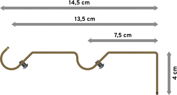 Träger Olymp Messing Antik 2-läufig 7,5 und 13,5 cm für Gardinenstangen 16 mm Ø