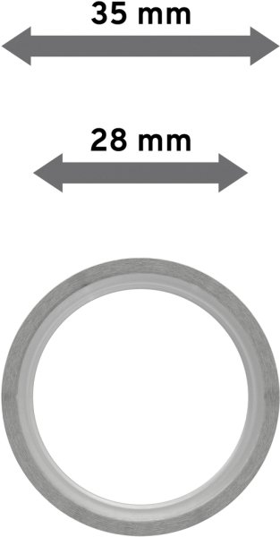Ringe (Flachringe) mit Einlage Edelstahl-Optik Typ E16 für Gardinenstangen 16 mm Ø