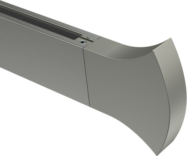 Endstücke Conex (Rundung) Edelstahl-Optik für Innenlaufstangen 14x35 mm (2 Stück)