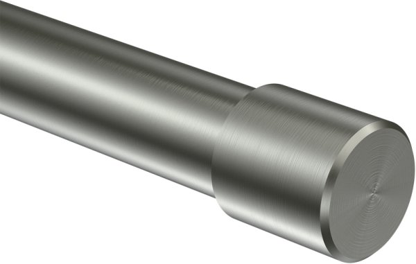 Endstücke Santo (Kappe) Edelstahl-Optik für Gardinenstangen 20 mm Ø (2 Stück)