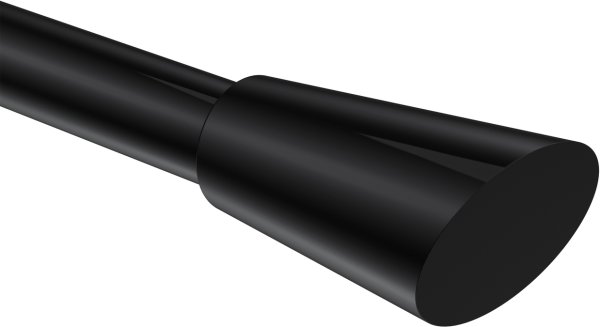 Endstücke Bento (Konus / Schräge) Schwarz für Gardinenstangen 20 mm Ø (2 Stück)