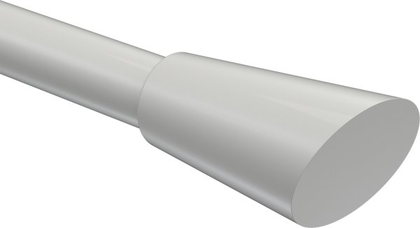 Endstücke Bento (Konus / Schräge) Weiß für Gardinenstangen 20 mm Ø (2 Stück)