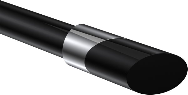 Endstücke Verano (Schräge) Chrom / Schwarz für Gardinenstangen 20 mm Ø (2 Stück)