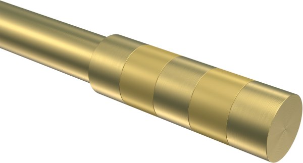 Endstücke Mavell (Zylinder) Messing-Optik / Satin-Gold für Gardinenstangen 20 mm Ø (2 Stück)