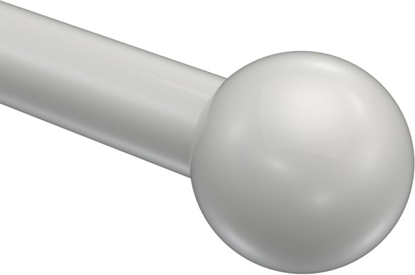 Endstücke Luino (Kugel) Weiß für Gardinenstangen 20 mm Ø (2 Stück)