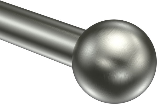 Endstücke Luino (Kugel) Edelstahl-Optik für Gardinenstangen 20 mm Ø (2 Stück)