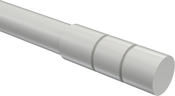 Endstücke Elanto (Rillenzylinder) Weiß für Gardinenstangen 20 mm Ø (2 Stück)