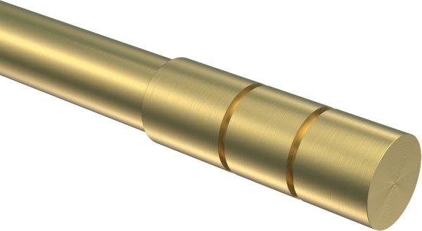 Endstücke Elanto (Rillenzylinder) Messing-Optik für Gardinenstangen 20 mm Ø (2 Stück)