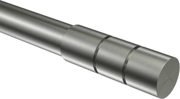 Endstücke Elanto (Rillenzylinder) Edelstahl-Optik für Gardinenstangen 20 mm Ø (2 Stück)