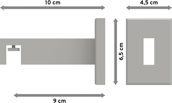 Träger Smartline Weiß 1-läufig 9 cm für Innenlaufstangen 14x35 mm