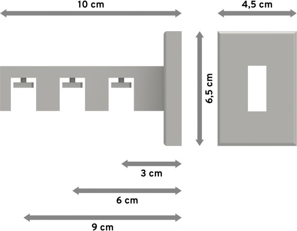 Träger Smartline Weiß 3-läufig 3, 6 und 9 cm für Innenlaufstangen 14x35 mm