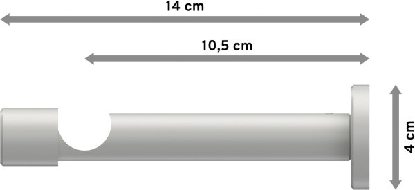 Träger Prestige Weiß 1-läufig 10,5 cm für Gardinenstangen 20 mm Ø