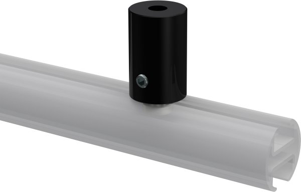 Deckenträger Sonius Schwarz 1-läufig 2,5 cm für Innenlaufstangen 20 mm Ø / 14x35 mm (2 Stück)