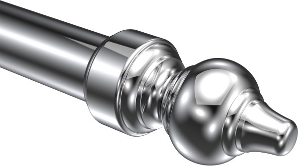 Endstücke Rondo (Rillenform) Chrom für Gardinenstangen 28 mm Ø (2 Stück)