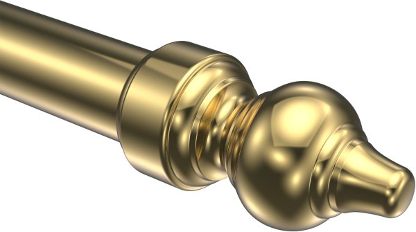 Endstücke Rondo (Rillenform) Messing-farbig für Gardinenstangen 28 mm Ø (2 Stück)