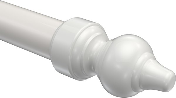 Endstücke Rondo (Rillenform) Weiß für Gardinenstangen 28 mm Ø (2 Stück)