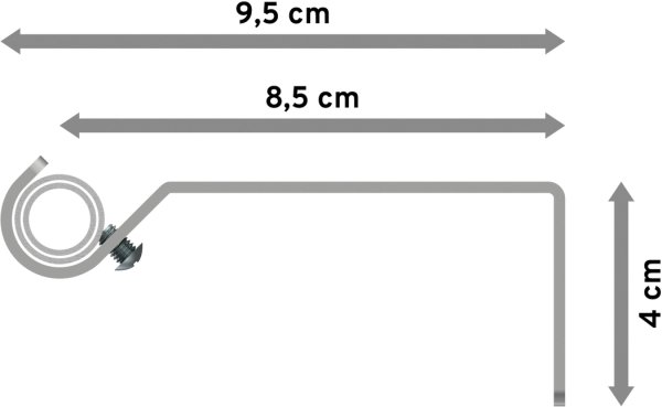 Ausziehbare Gardinenstange Metall / Kunststoff 16/13 mm Ø HERA - Livo Silbergrau