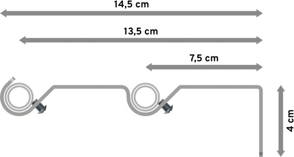 Ausziehbare Gardinenstange Metall / Kunststoff 16/13 mm 2-läufig Ø HERA - Lily Silbergrau / Schwarz
