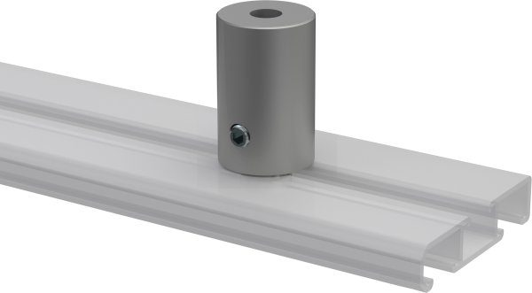 Deckenträger Sonius 2,5 cm Silbergrau für Gardinenschienen SLIMLINE (2 Stück)