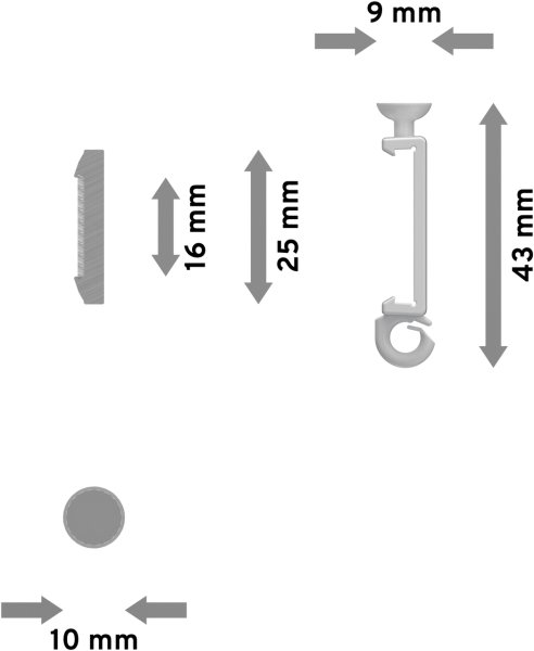 Paneelwagen Universal Easyslide Aluminium mit Klettband Silbergrau