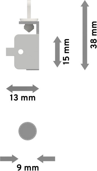 Paneelwagen Universal Fastfix Aluminium mit Klettband 60 cm Weiß