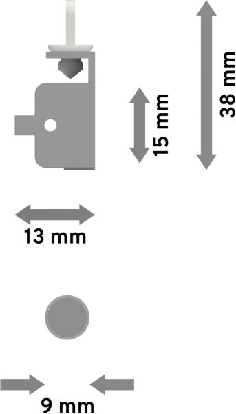 Paneelwagen Universal Fastfix Kunststoff mit Klettband 60 cm Grau
