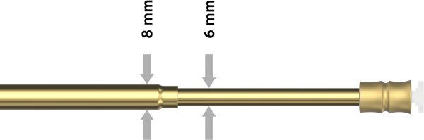 Klemmstange Metall / Kunststoff 8/6 mm Ø Flexo Messing-farbig ausdrehbar