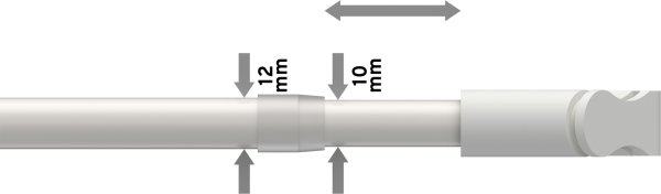 Klemmstange Metall / Kunststoff 12/10 mm Ø Sitefix Weiß ausziehbar