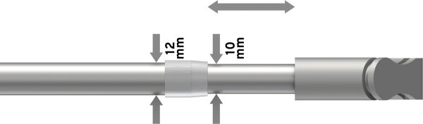 Klemmstange Metall / Kunststoff 12/10 mm Ø Sitefix Silbergrau ausziehbar