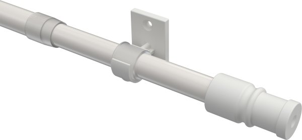 Caféhausstange Metall / Kunststoff 12/10 mm Ø Sora Weiß ausziehbar