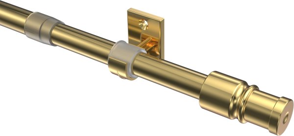 Caféhausstange Metall / Kunststoff 12/10 mm Ø Sora Messing-farbig ausziehbar