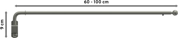 Schwenkstange Metall 13/9 mm Ø Cassina Chrom matt ausziehbar