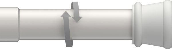 Spannstange Metall / Kunststoff 26/23 mm Ø Tensofix Weiß ausdrehbar
