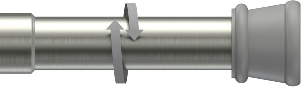 Spannstange Metall / Kunststoff 26/23 mm Ø Tensofix Edelstahl-Optik ausdrehbar