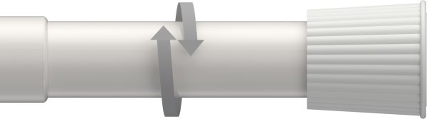 Spannstange Metall / Kunststoff 26/23 mm Ø Serrofix Weiß ausdrehbar