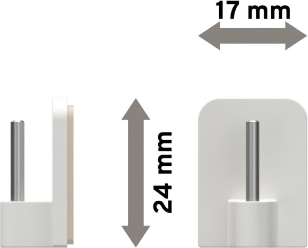 Klebehaken Weiß für Vitragestangen (4 Stück)