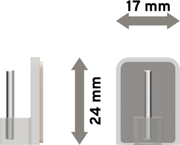 Klebehaken Glasklar für Vitragestangen (4 Stück)
