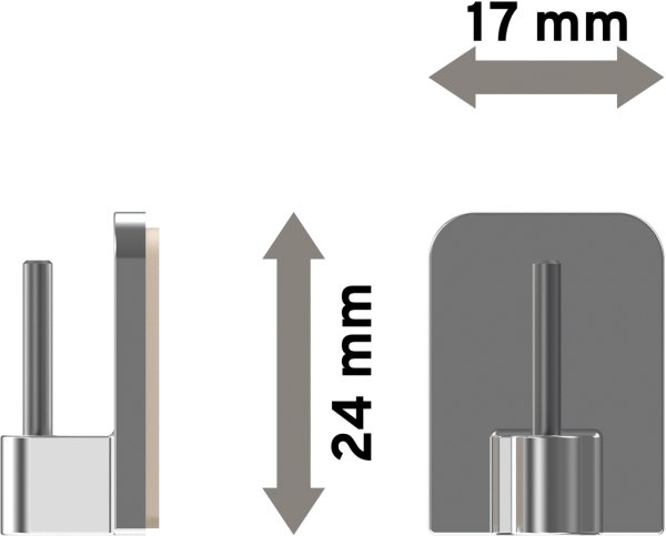 Klebehaken Chrom für Vitragestangen (4 Stück)